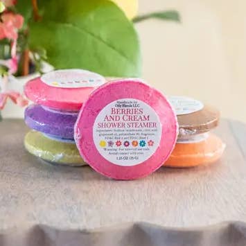 Berries and Cream Sunshine Shower Steamers for wholesale by Oily Blends