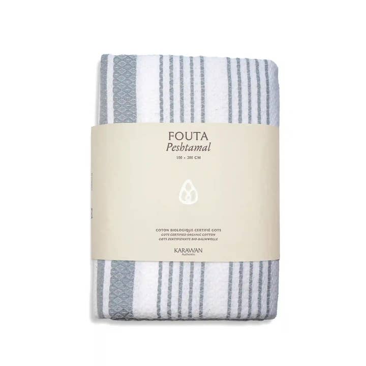Karawan Authentic – Großhandel Badehandtuch – FOUTA AUS BIO-BAUMWOLLE - SAND - Farbe White & Mirage5