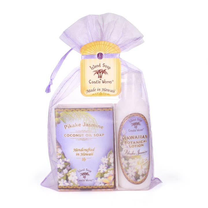 Island Soap & Candle Works - Wholesale Gift Bag Set/Pack - Pikake Jasmine Organza Gift Bag