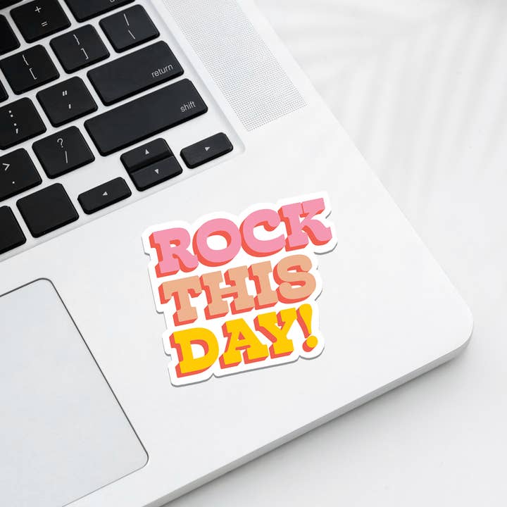 Rock This Day Vinyl Sticker for wholesale by Rock Scissor Paper