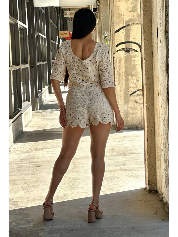 ACG Los Angeles - Wholesale Top & Short Set (NOT Loungewear) - Women's - Women's Crochet Eyelet Two Piece Set Top and Short 7