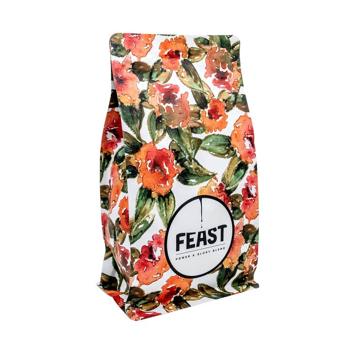 Power & Glory Medium-Light Roast Whole Bean Coffee Blend for wholesale by Feast Coffee & Culture