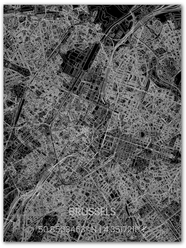 Metal citymap Brussels för wholesale av Brandthout.