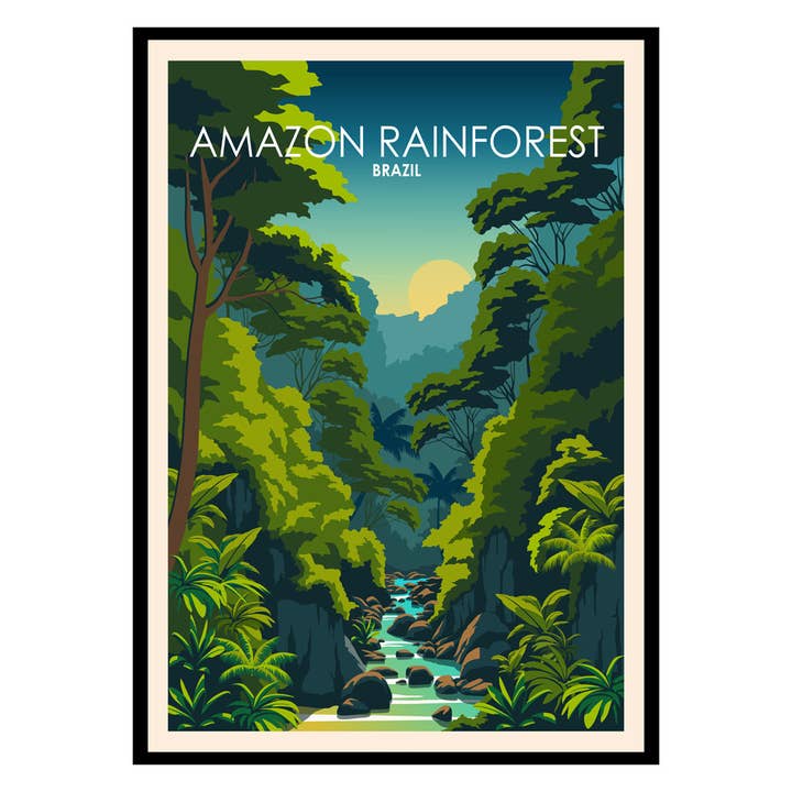 Poster della Foresta Amazzonica Brasile per la vendita all'ingrosso da parte di Places of Art
