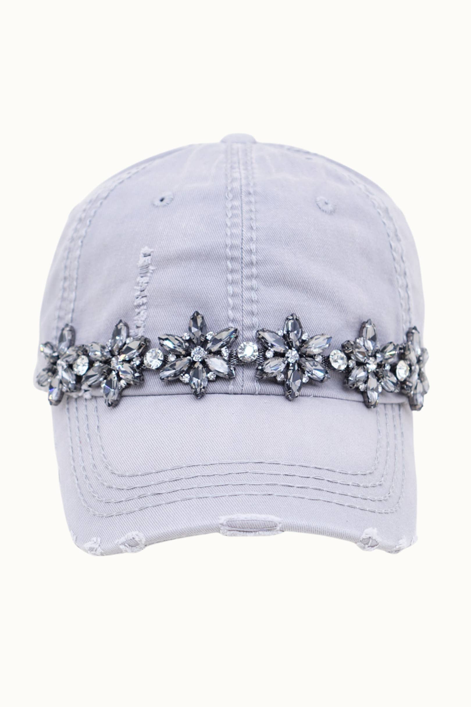Olive & Pique – Großhandel Basecap – Damen – Verzierte Bling-Glitz Cap mit Used-Look, verstellbar17