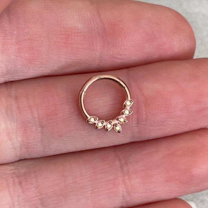 Elara Body Jewelry - Wholesale Nose Ring - Rose Gold Septum Piercing (16G | 8mm | Surgical Steel | Rose Gold, Gold, Black or Silver)6