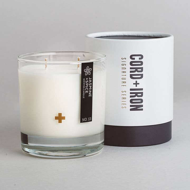 Jasmine + Spice – Soy Candle - Dual Wick for wholesale by Cord & Iron