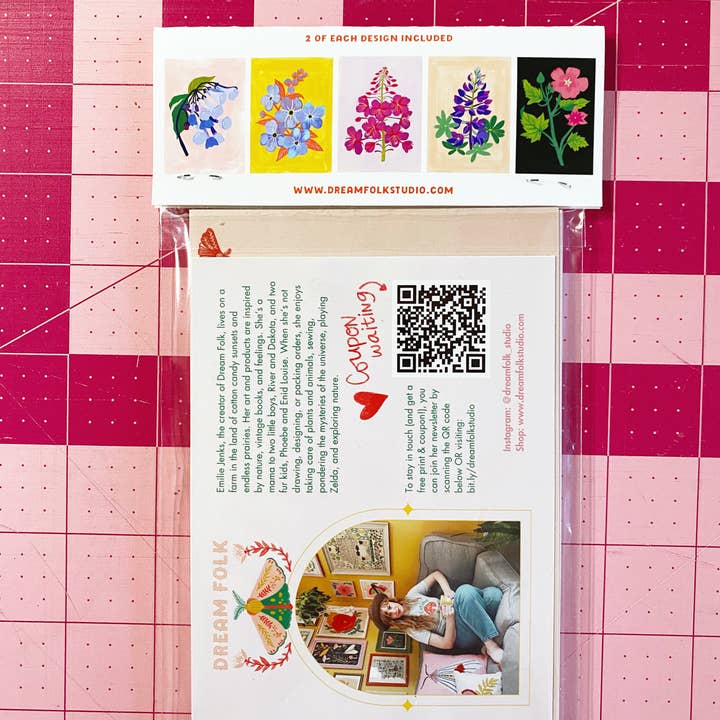 Dream Folk Studio - Wholesale Postcard Set - Pacific Northwest Wildflower Postcard Set - 10 postcards2