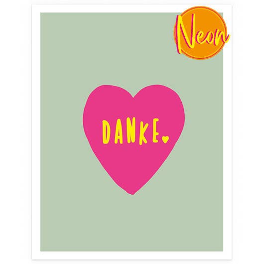 Thank You Heart | AuriCard | Neon Postcard for wholesale by Hey!Cards GmbH & Co. KG