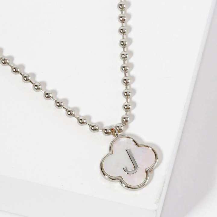 Wild Honey - Wholesale Pendant/Charm Necklace - 18K Gold-Dipped Brass Quatrefoil Monogram Necklace37