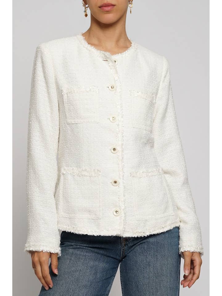 FOUR POCKET BOUCLE JACKET for wholesale by Sans Souci