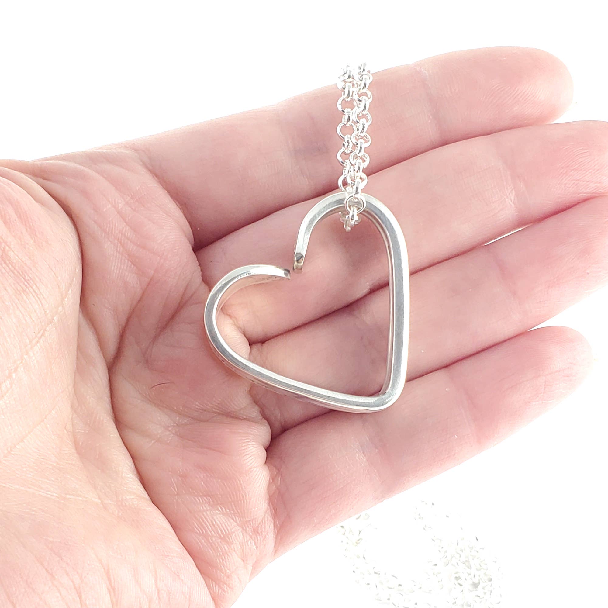 Midnight Jo - Wholesale Pendant/Charm Necklace - Mixed Bag Upcycled Spoon Open Heart Necklace Ready to Ship6