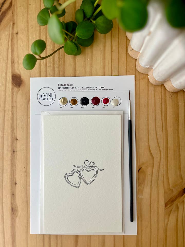 Just add water DIY Watercolor Valentine - tiny locket for wholesale by The Vine Paint Co