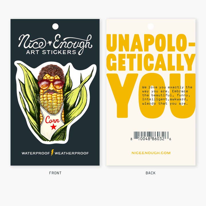 Nice Enough Stickers - Wholesale Sticker - Corn Star - 3" Art Sticker2