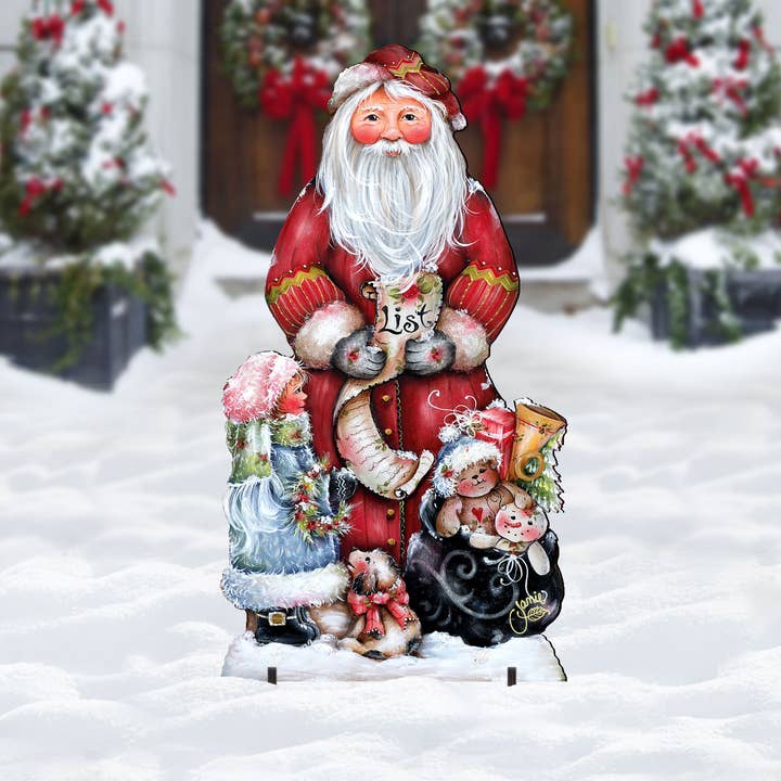 Christmas Wish List Santa Outdoor Décor J. Mills-Price for wholesale by Designocracy