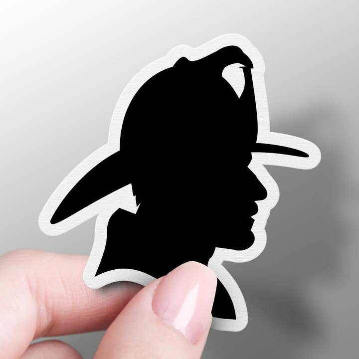Firefighter Silhouette Sticker for wholesale by GraffMerch.com