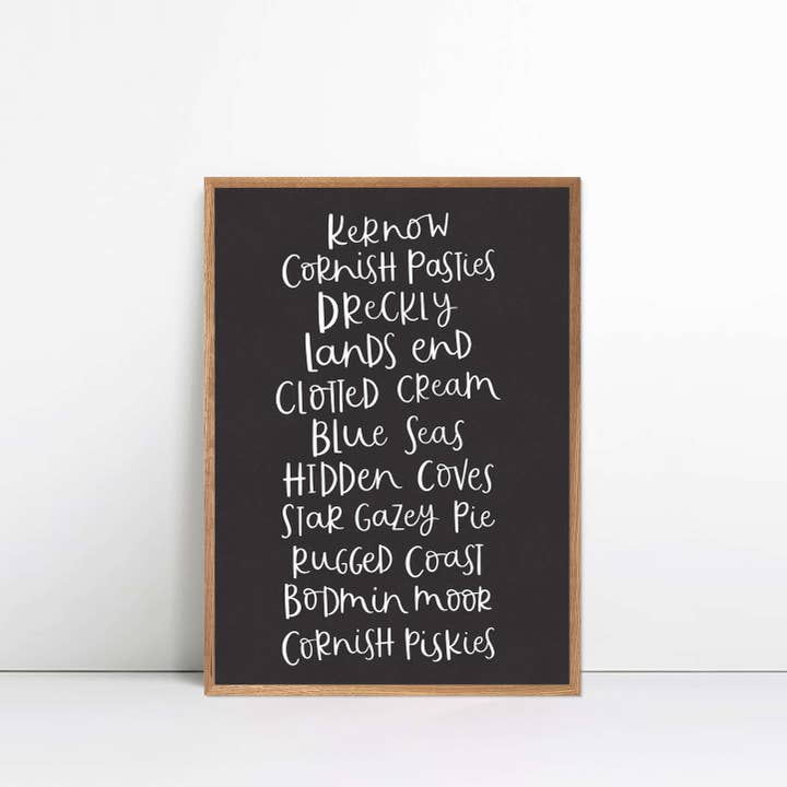 Abbie Imagine - Wholesale Art Print - Cornish Words Print1