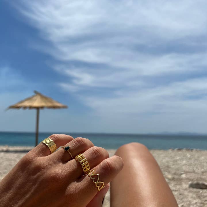 Christina Christi – Großhandel Band/Stapelring – Goldbandringe Frauen, breite Ringe, Goldringe, dünne Ringe, W1