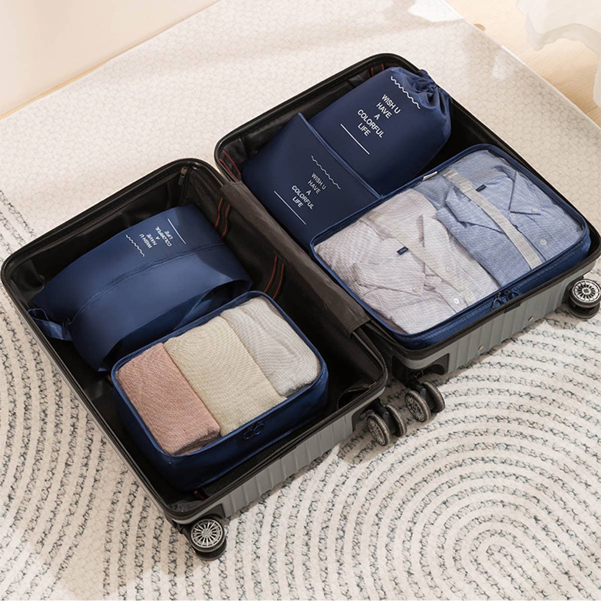 ACCITY - Wholesale Luggage - 5SET LIGHTWEIGHT TRAVEL LUGGAGE ORGANIZER_CWAB054611