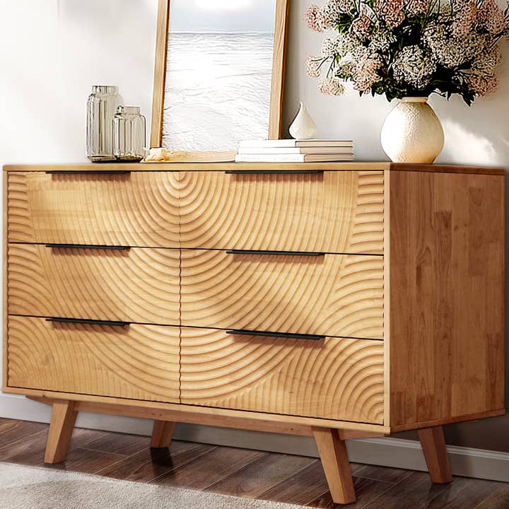 Acacia Harmony Dresser with 6 Drawers for Stylish Storage for wholesale by Megsu