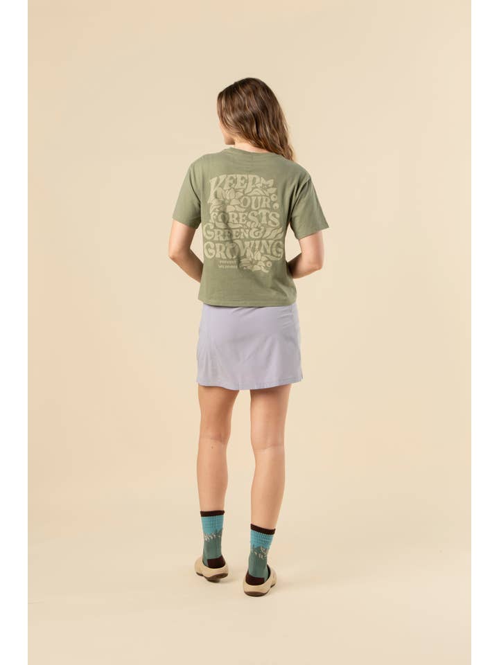 The Landmark Project – Engroshandel T-shirt med print - Dame – Hold Vores Skove Grønne og Voksende Kvinders Kortærmet Boxy T-shirt med Lomme2