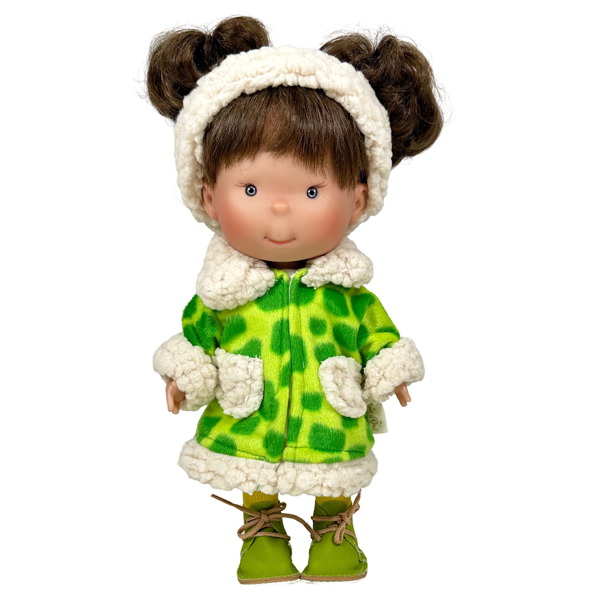 Nines Artesanals d'Onil Dolls – wholesale Docka - Barn – Pippa Docka med grön rock4