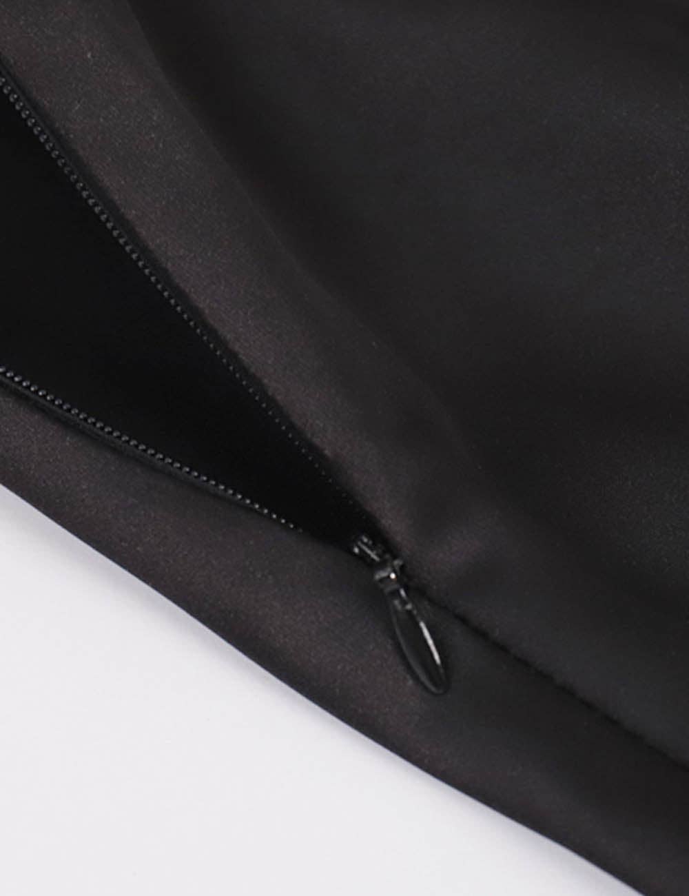 Sweetkama - Wholesale Skirt - Women's - Ladies Stain Zipper Side Hip Wrap Maxi Skirt6