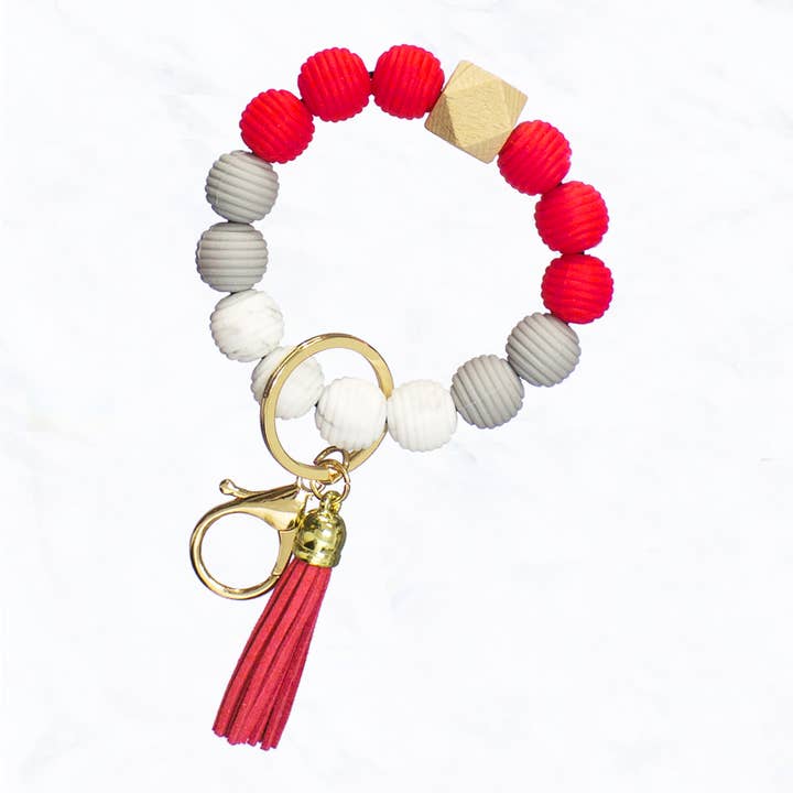 Suzie Q USA - Wholesale Keychain – Women's - Colorful Rope Pattern Round Silicone Key Ring & Keychain5