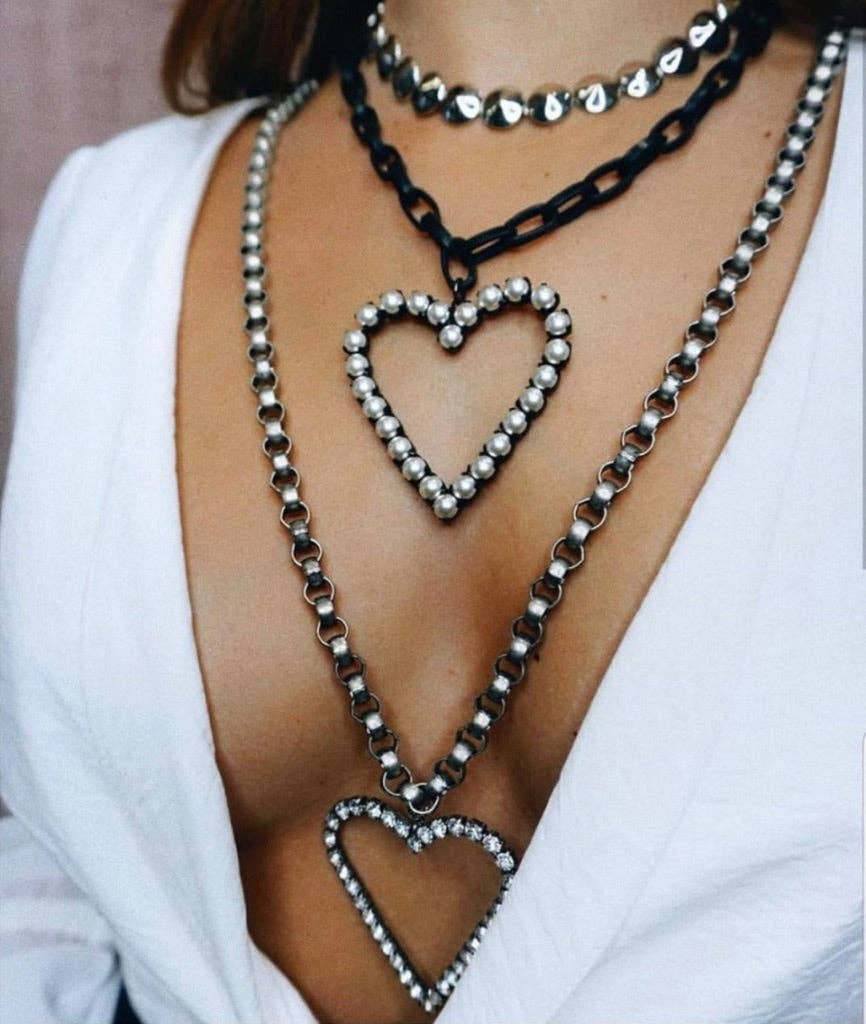 TOVA - Wholesale Pendant/Charm Necklace - Pearl Heart Necklace1