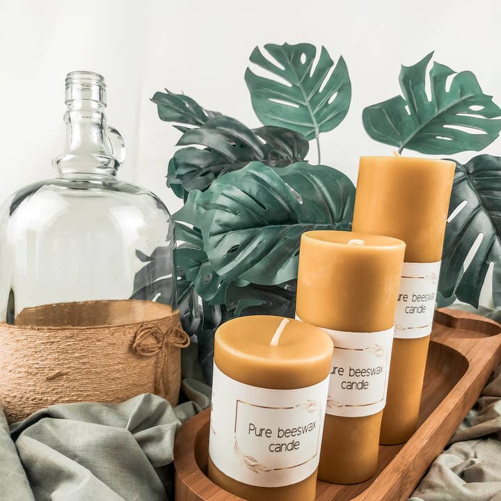 BEE Zero Waste - Vente Bougies piliers - Cire d'abeille - Bougies pilier4