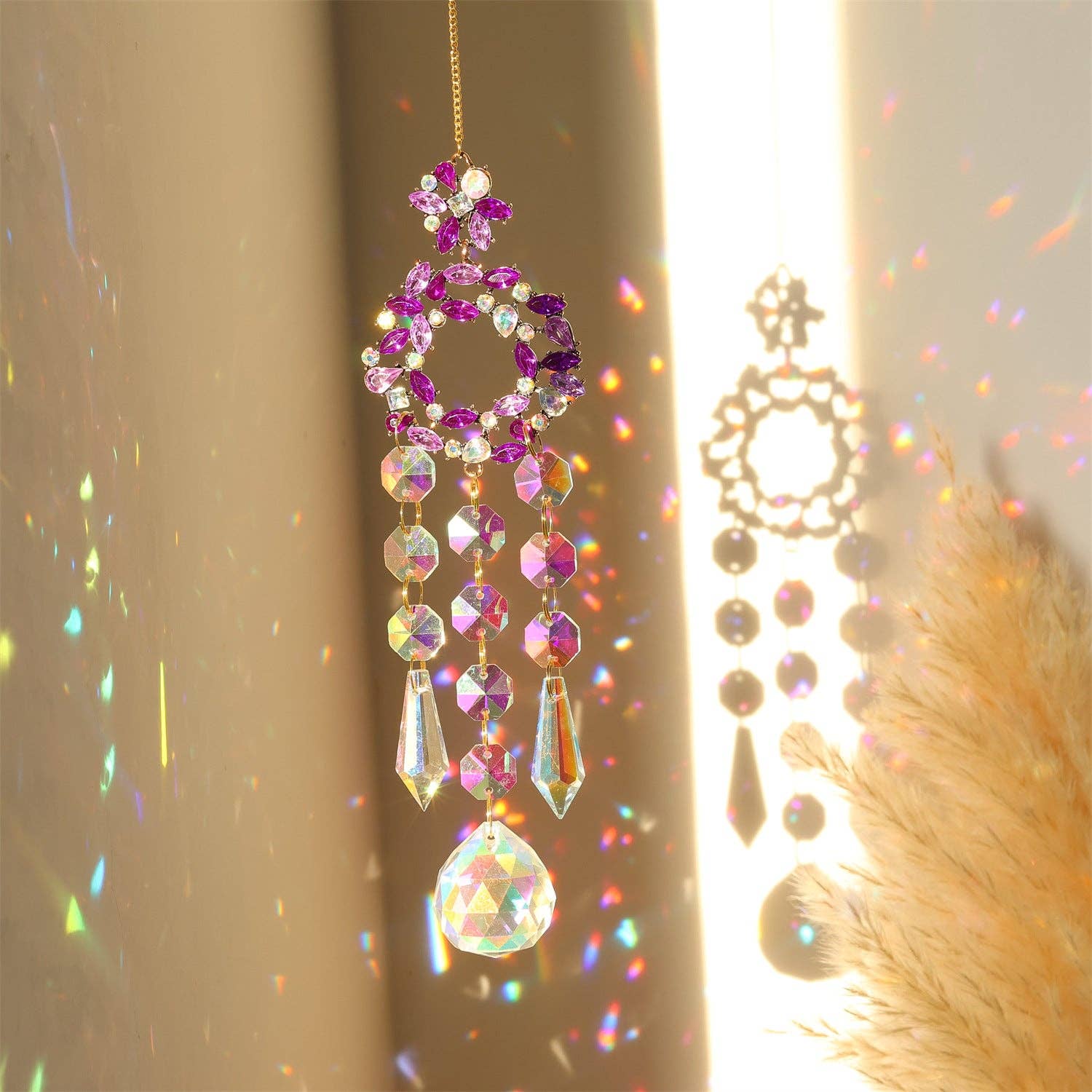 Dipped Shop – wholesale Suncatcher – 3+ Colorful Star Moon Suncatcher Hangings DPH19304