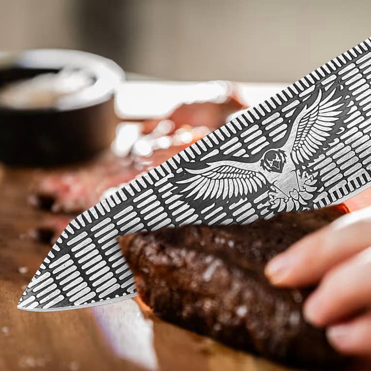 FH KNIVES - Wholesale Keukenmes - Roestvrijstalen keukenmes & leren schede, Chefmes1