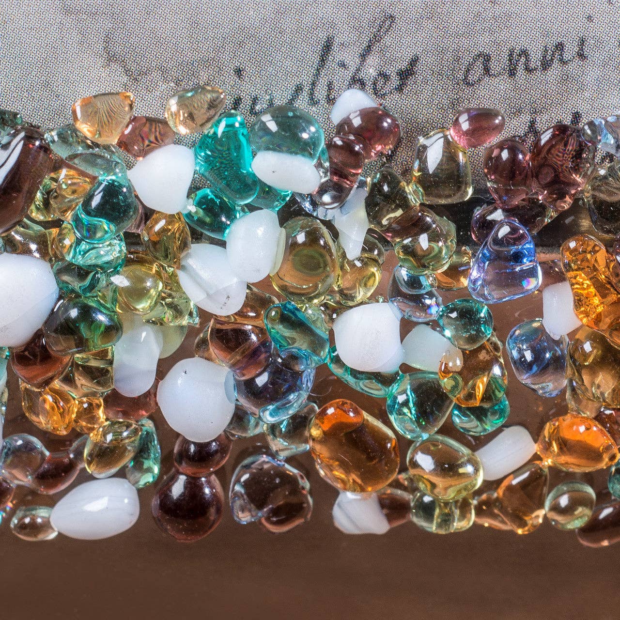 J Devlin Glass Art & Bert Anderson Collection - Wholesale Picture Frame - Pic 456 Multi Colored Fused Glass Chips on Clear Frame Series9