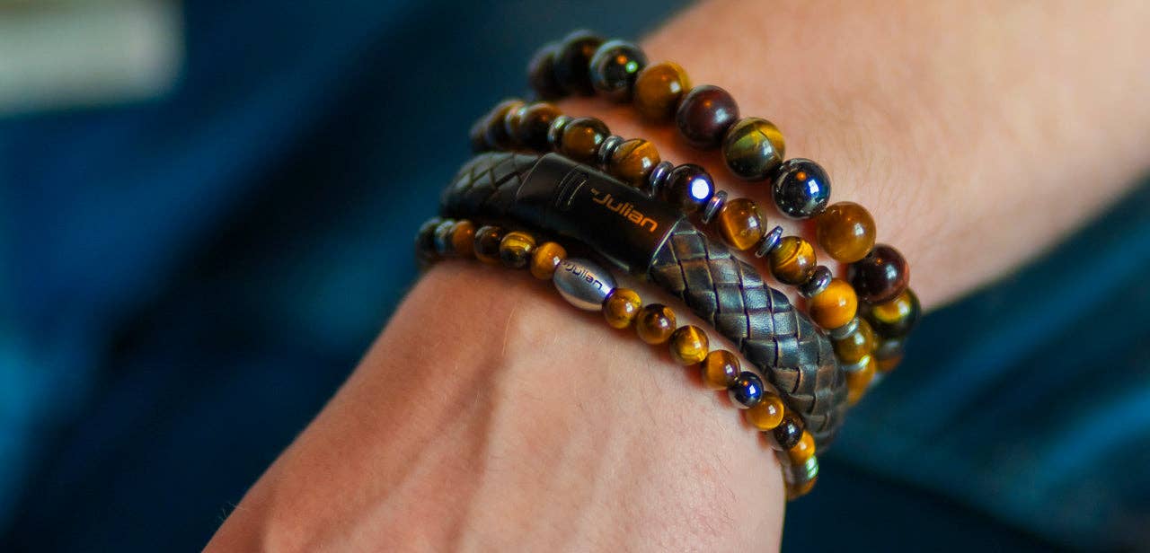 by julian – wholesale Pärlarmband – armband Nane dua tijgerög (silver eller guld)4