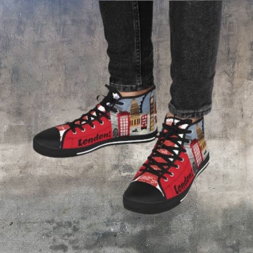 Zapatillas altas I love London para hombre para venta al por mayor de See Joy Creative