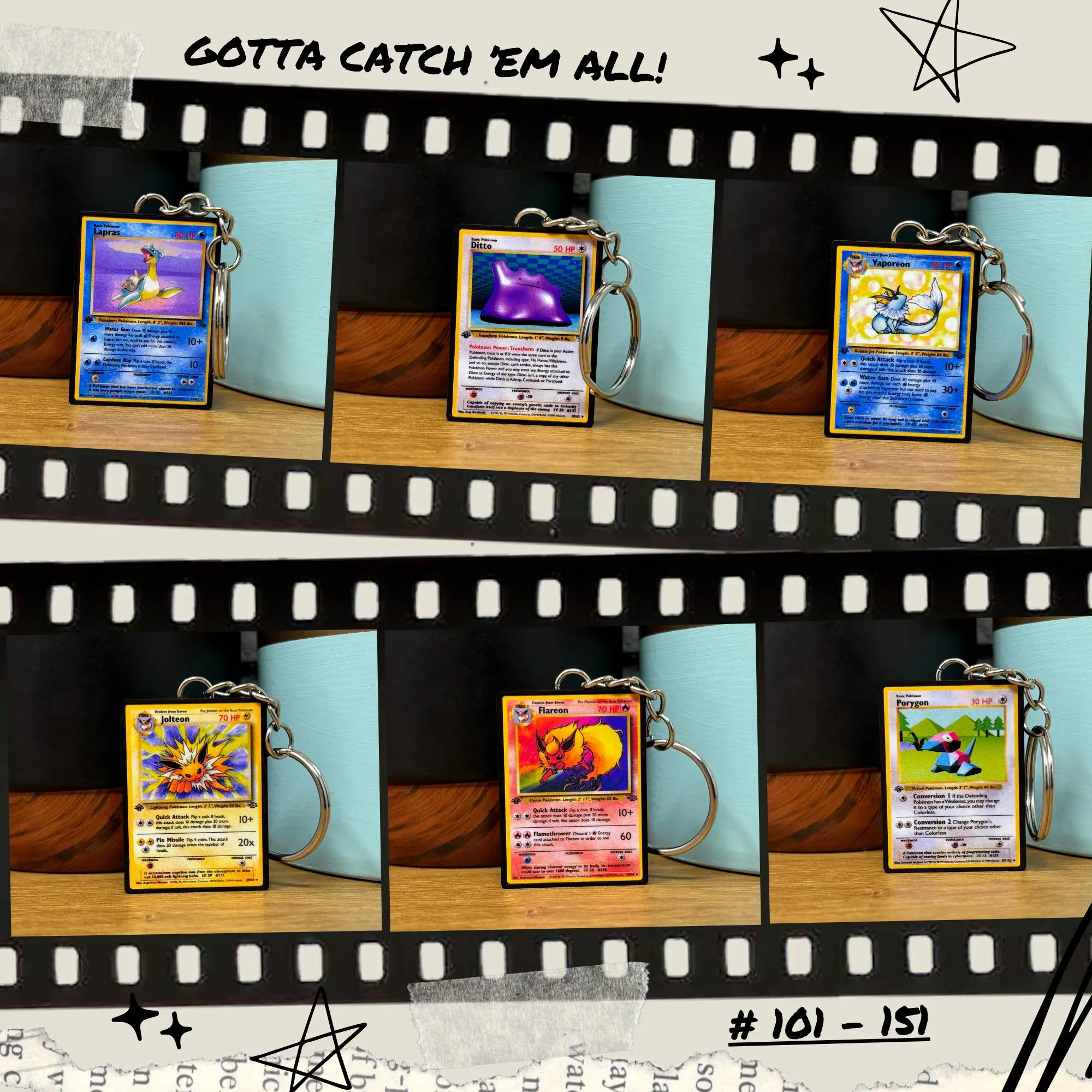 BitsyLabs - Wholesale Keychain - Unisex - Pokemon Card Keychains (101-151)7