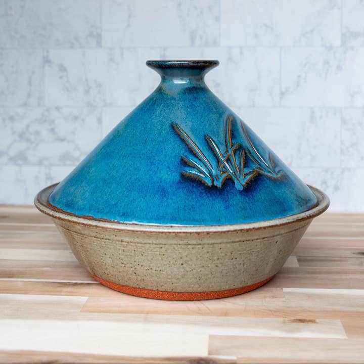 Tagine In Mediterranean Blue for wholesale by Clay Coyote