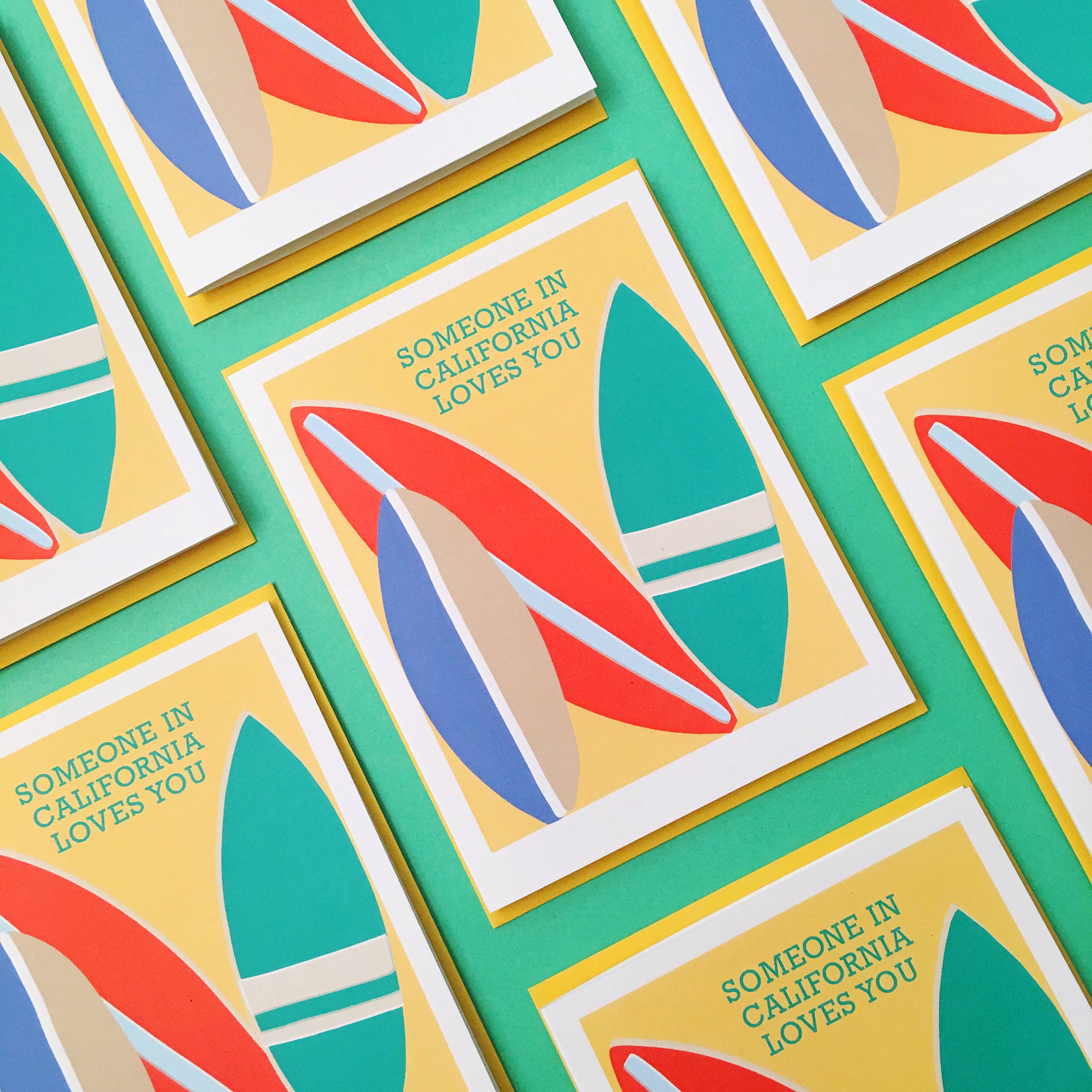 Richie Designs - Wholesale Love Card - Surf Board Card - Someone in California Loves You1