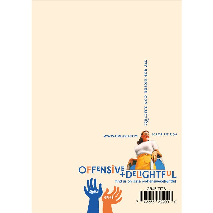 OffensiveDelightful - Wholesale Friendship card - SISTER, YOU'RE THE TITS! friendship, women, sisters, gay