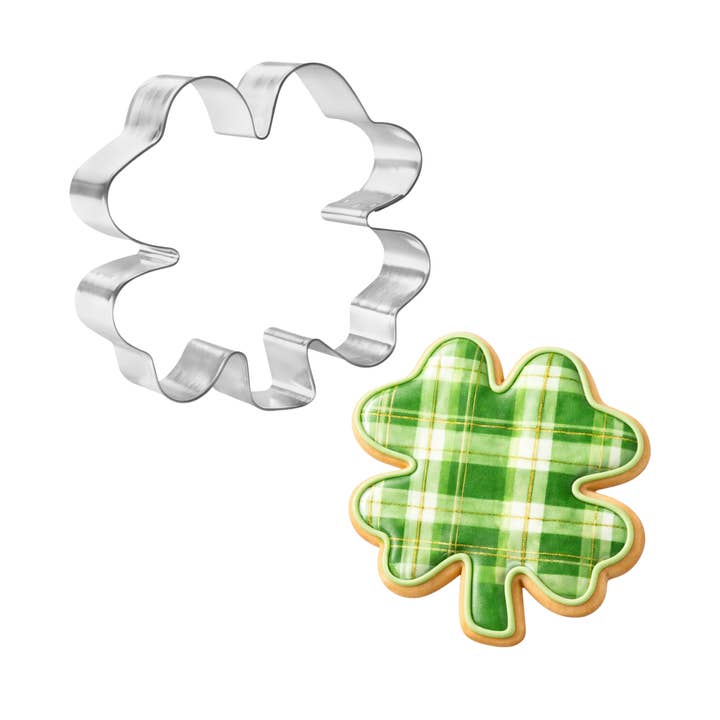 Big Four Leaf Clover Cookie Cutter 3.75 in B1619 for wholesale by CookieCutter.com