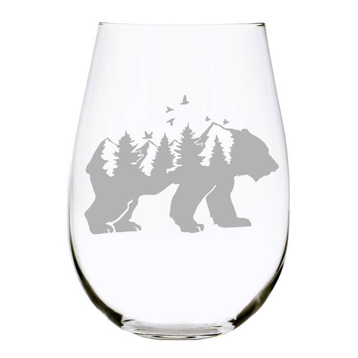 Verre à vin sans pied Bear (B1), 17 oz pour la vente par C&M Personal Gifts