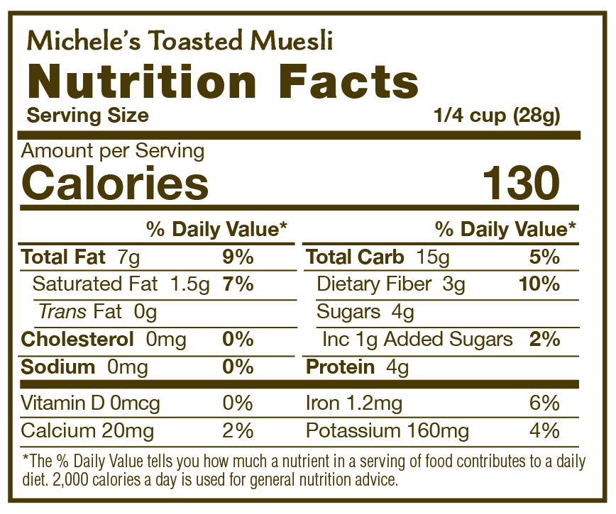 Michele's Granola - Wholesale Breakfast Cereal - Toasted Muesli - 12oz (Case of 6) [$5.83 per bag]1