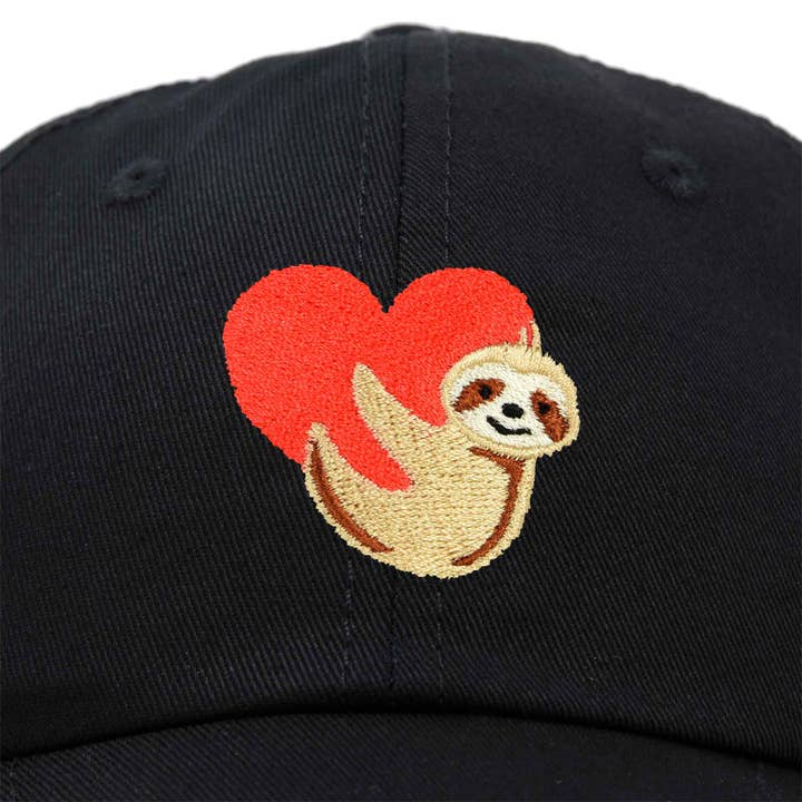 Dalix - Wholesale Baseball Cap - Women's - DALIX Heart Cute Sloth Hat Womens Embroidered Baseball Cap