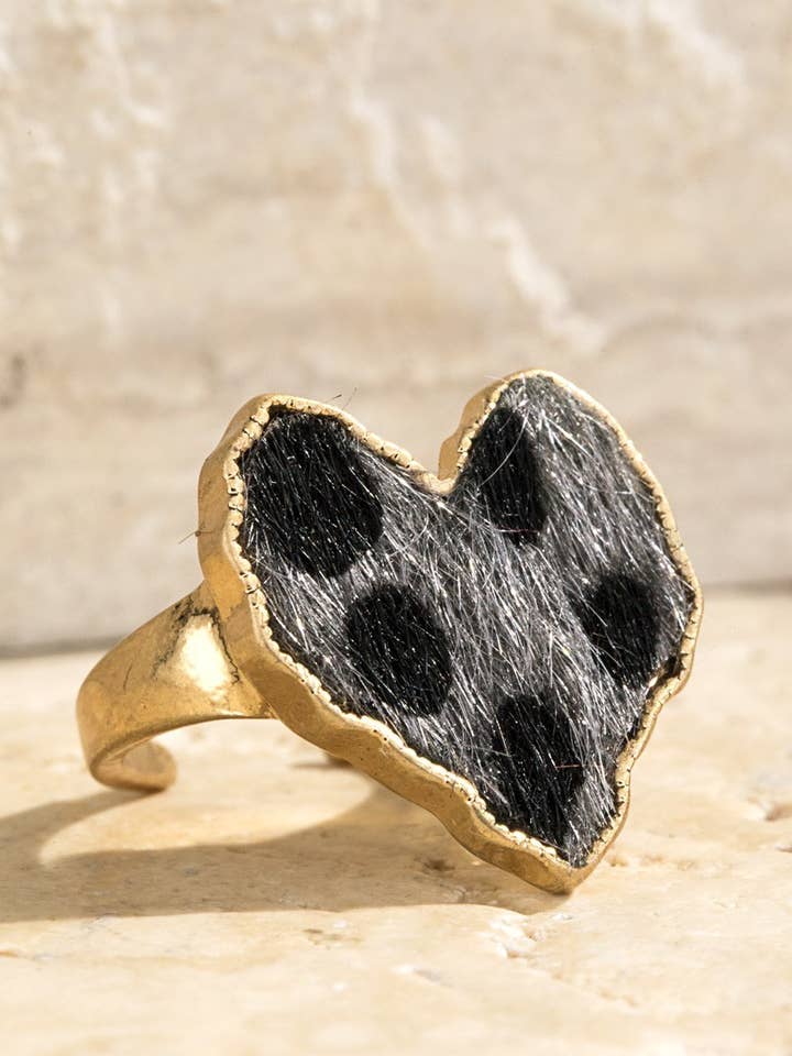Animal Print Heart Ring for wholesale by Urbanista Outlet