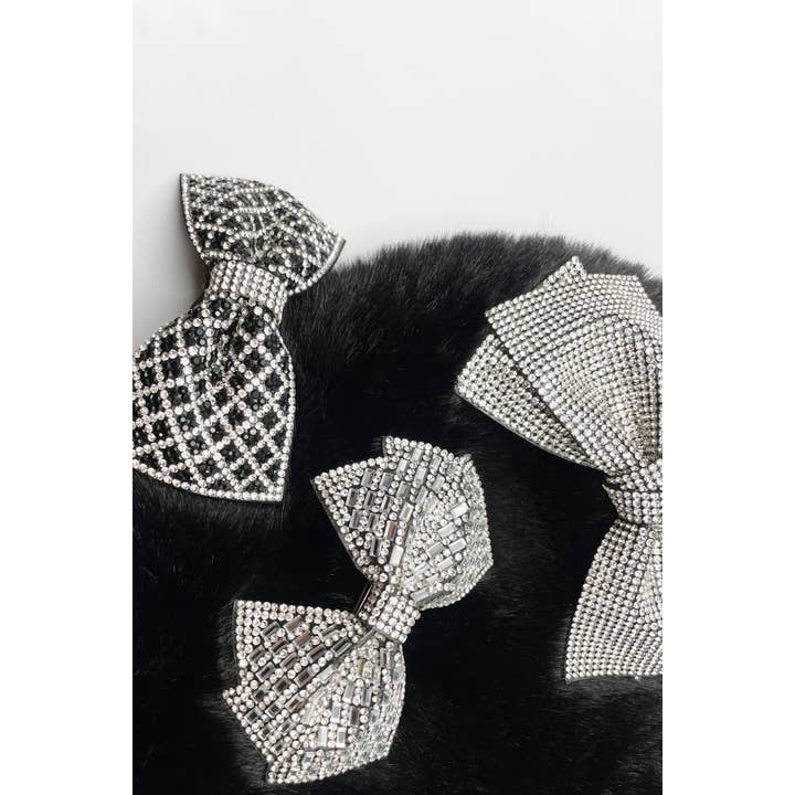 Mini Momo - Wholesale Hair Clip - Women's - Cute Bow Hair Clip Pin for Women and Girls - Rhinestone