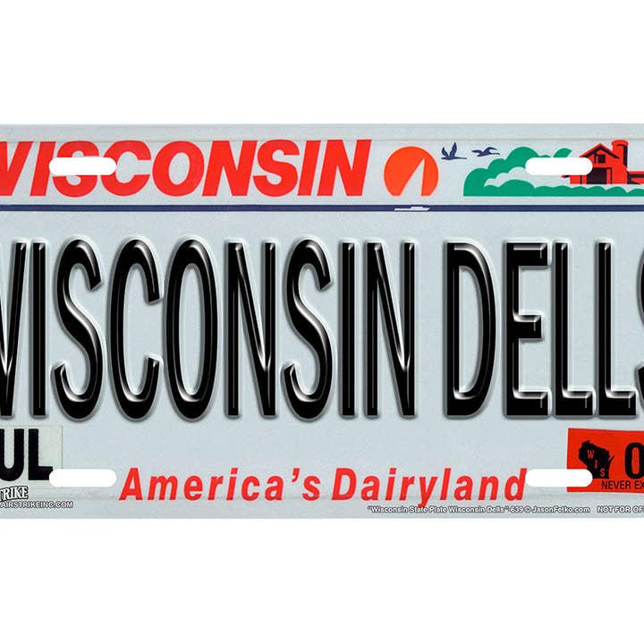 "Wisconsin State Wisconsin Dells" - Decorative License Plate for wholesale by Airstrike