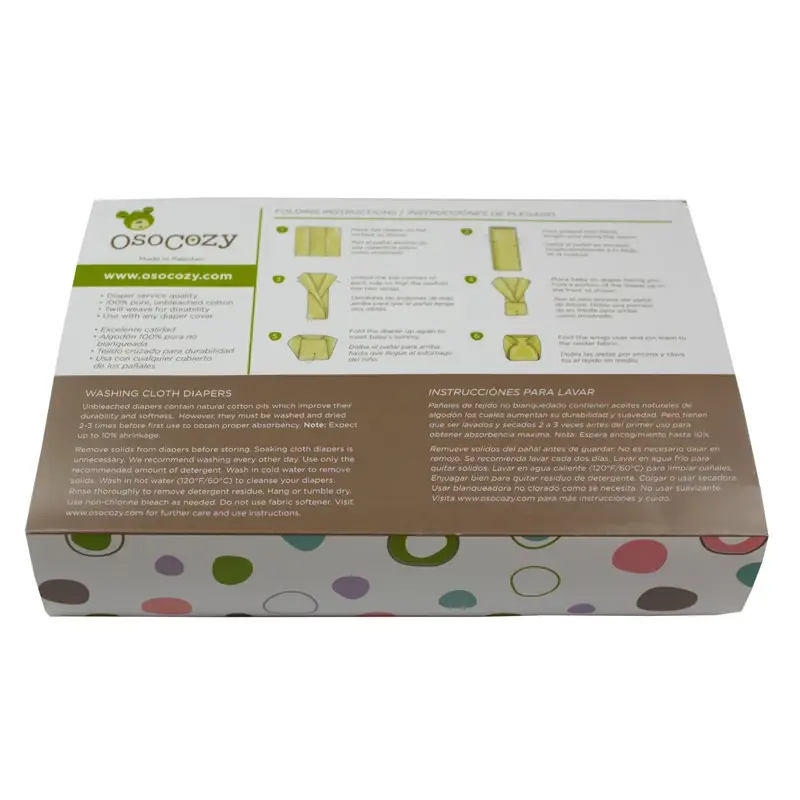 OsoCozy - Vente Couches en tissu – bébé - Couches lavables de taille traditionnelle OsoCozy Prefolds - 6 paquets8