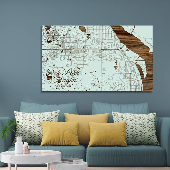 Minnesota: Mapa de las calles de Oak Park Heights para venta al por mayor de Fire & Pine