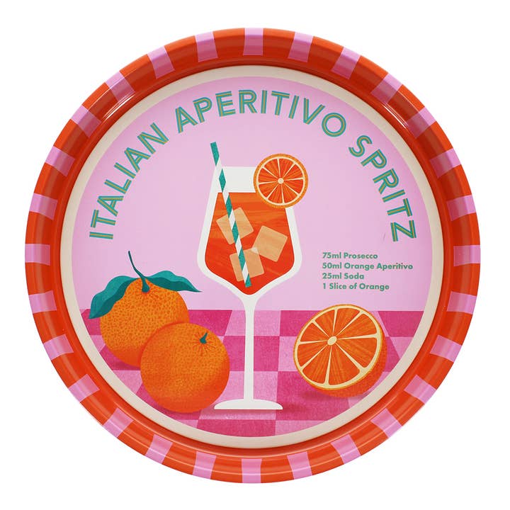 Round metal serving tray - Aperitivo Spritz for wholesale by Rex B2B - UK