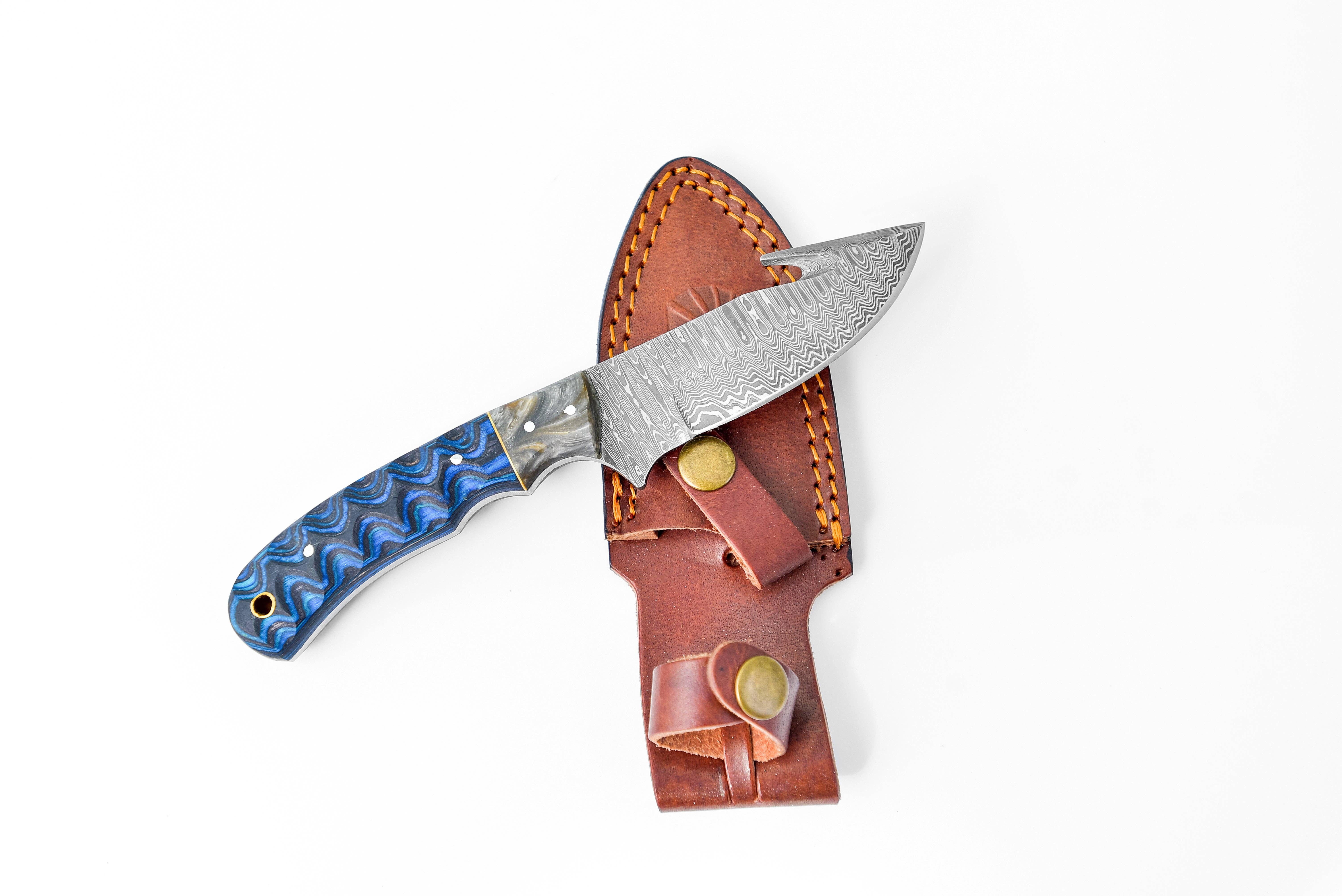 Titan International - Wholesale Kitchen/Utility Knife - Damascus Steel Gut-hook & Skinning Style TK-1122